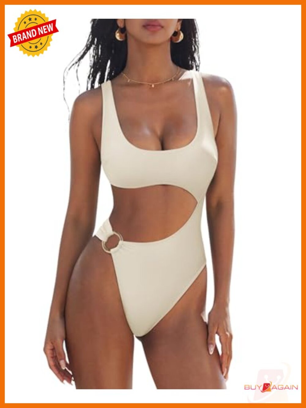 Women's One Piece Swimsuit Tummy Control Cutout Backless Bathing Suit